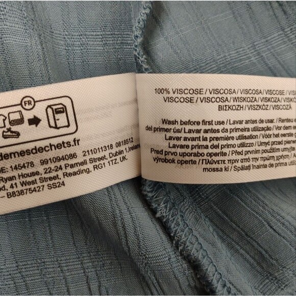 Primark Dress with Flutter Sleeves Blue Green Size 8 NWT - Picture 7 of 16